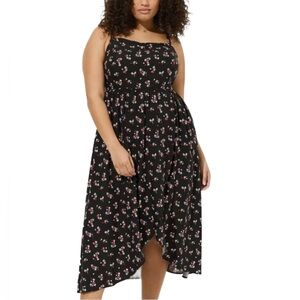 NWT Torrid Floral Black Midi Dress Size 10